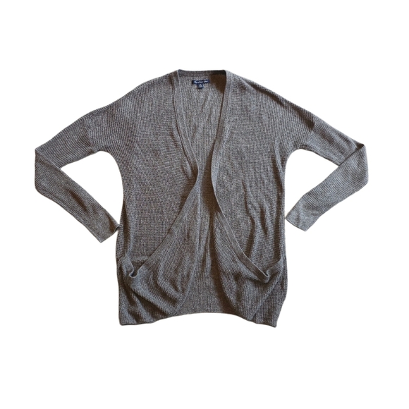 American Eagle Outfitters Sweaters - AMERICAN EAGLE Knit Gray Open Front Cardigan Size Small